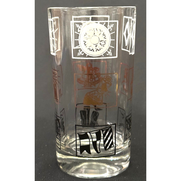 Vintage Mid-Century Nautical Yacht Themed Drinking Glasses Barware-Set of 4 - Picture 3 of 4